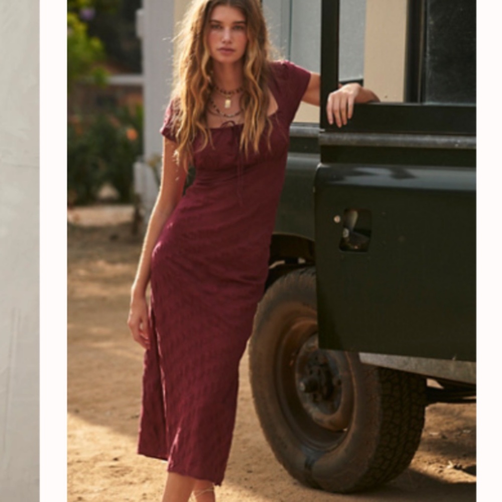 Free People Natalya Solid Midi Dress NWT!
